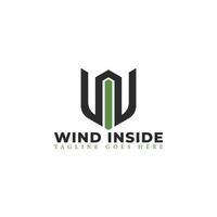 Abstract initial letter WI or IW logo in grey color isolated in white background applied for branding and design studio logo also suitable for the brands or companies have initial name IW or WI. vector