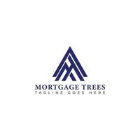 Abstract initial letter MT or TM logo in blue color isolated in white background applied for real estate company logo also suitable for the brands or companies have initial name TM or MT. vector