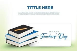 Happy teachers' day social media banner design template with education elements