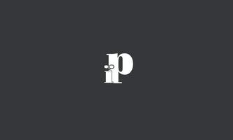 Alphabet letters Initials Monogram logo IP, PI, I and P vector