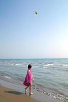 happy woman on beach photo