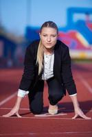 business woman ready to sprint photo