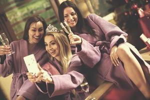 bachelorette party, making selfie photo