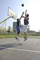 streetball  game at early morning photo