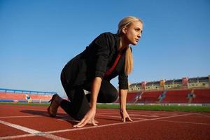 business woman ready to sprint photo