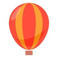 icono de globo de aire caliente. rojo y naranja adecuado para temas de transporte, colorido, niños, viajes, etc. vector plano