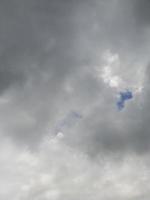 Rain clouds and black sky textured background. Black cloud, Dark sky and motion clouds before rainy. photo