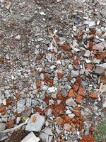 demolition material for houses consisting of brick and mortar photo