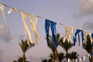 Flag in a city park on the Mediterranean coast in Israel. photo