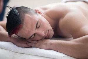 man have relaxing massage photo