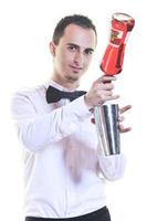 barman portrait isolated on white background photo