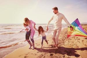 happy family enjoying vecation during autumn day photo