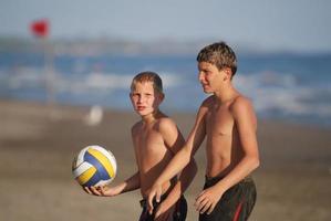 vista de la playa de voleibol foto