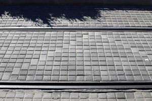 Tram tracks and rails of the Jerusalem Tramway. photo