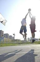 streetball  game at early morning photo