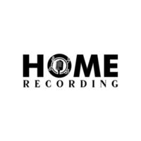 Home Recording Typography Logo With Vintage Mic Microphone Icon vector