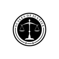 diseño de logotipo de ley legal de escalas de justicia simple vector