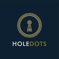 Keyhole with dots pattern logo design vector