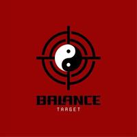 símbolo de yin yang con objetivo de tiro para el logotipo de balance de vida objetivo vector