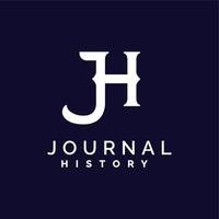 initial letter JH vintage logo vector