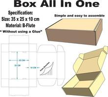 This box is a multipurpose box. can be used for toy box, shoe box, electronic box and others. This box uses no glue at all and is very easy to assemble. vector