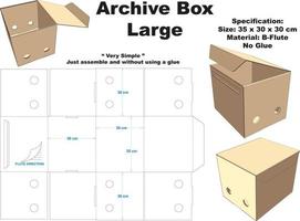 Caja de archivo muy atractiva y muy resistente. utilizando materiales ecológicos y reciclables. vector