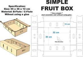 Very strong and elegant fruit box. equipped with holes on the right and left sides of the box for easy lifting. vector