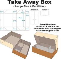 Very charming takeout box. Inside there is a divider to put food according to its type. vector