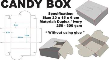 linda y única caja de dulces. muy fácil de montar y sin usar ningún tipo de pegamento vector