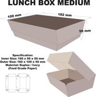 lonchera empaquetada muy linda y fresca. Además de su forma atractiva, esta caja también es fácil de transportar. esta caja también se puede usar para envasar pasteles, panes y bocadillos. vector