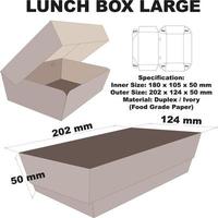 lonchera empaquetada muy linda y fresca. Además de su forma atractiva, esta caja también es fácil de transportar. esta caja también se puede usar para envasar pasteles, panes y bocadillos. vector