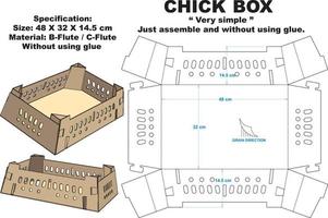 buena y fuerte caja de pollitos. sin pegamento y muy fácil de montar. esta caja también se puede utilizar para cajas de patitos y similares. vector