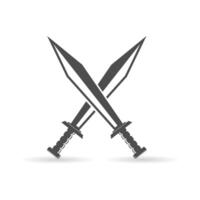 crossed swords icon. weapon badge logo element vector