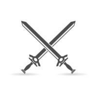 crossed swords icon. weapon badge logo element vector