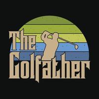 el golfather - diseño de camisetas de golf, vector, afiche o plantilla. vector