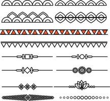 conjunto de bordes vectoriales que puede usar como borde, divisores, etc. conjunto de divisores con diseño floral, geométrico, abstracto, mandala, etc. vector