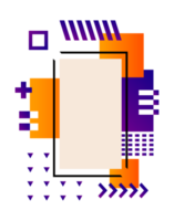 Abstract poster design in purple and orange geometric elements. Modern poster design, copy space. png