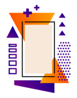 Abstract poster design in purple and orange geometric elements. Modern poster design, copy space. png