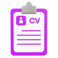 Stylized 3D CV or Resume Illustration png