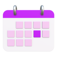 design de ilustração de calendário 3d estilizado png