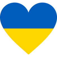 Flag of Ukraine int the Heart Shape, Country in Europe. Format PNG