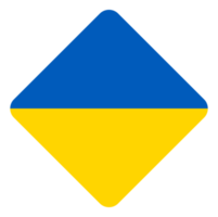 Flag of Ukraine int the Rhombus Shape, Country in Europe. Format PNG