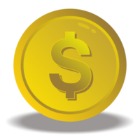 Dollar Currency Icon Symbol, USD Sign on the Gold. Format PNG