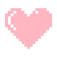 em forma de coração. símbolo de ícone de amor para pictograma, aplicativo, site, logotipo ou elemento de design gráfico. ilustração de estilo pixel art. formato png