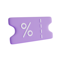 Gutschein 3D-Symbol, 3D-Renderkonzept png