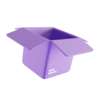 ícone de caixa 3d, conceito de renderização 3d png