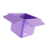 boîte icône 3d, concept de rendu 3d png