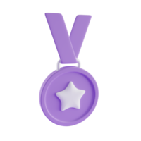 icône 3d médaille, concept de rendu 3d png