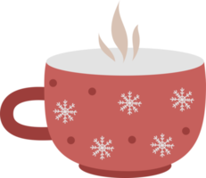 Big winter cup with hot drink png