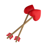 coeur flèche 3d png